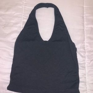 Black halter crop top